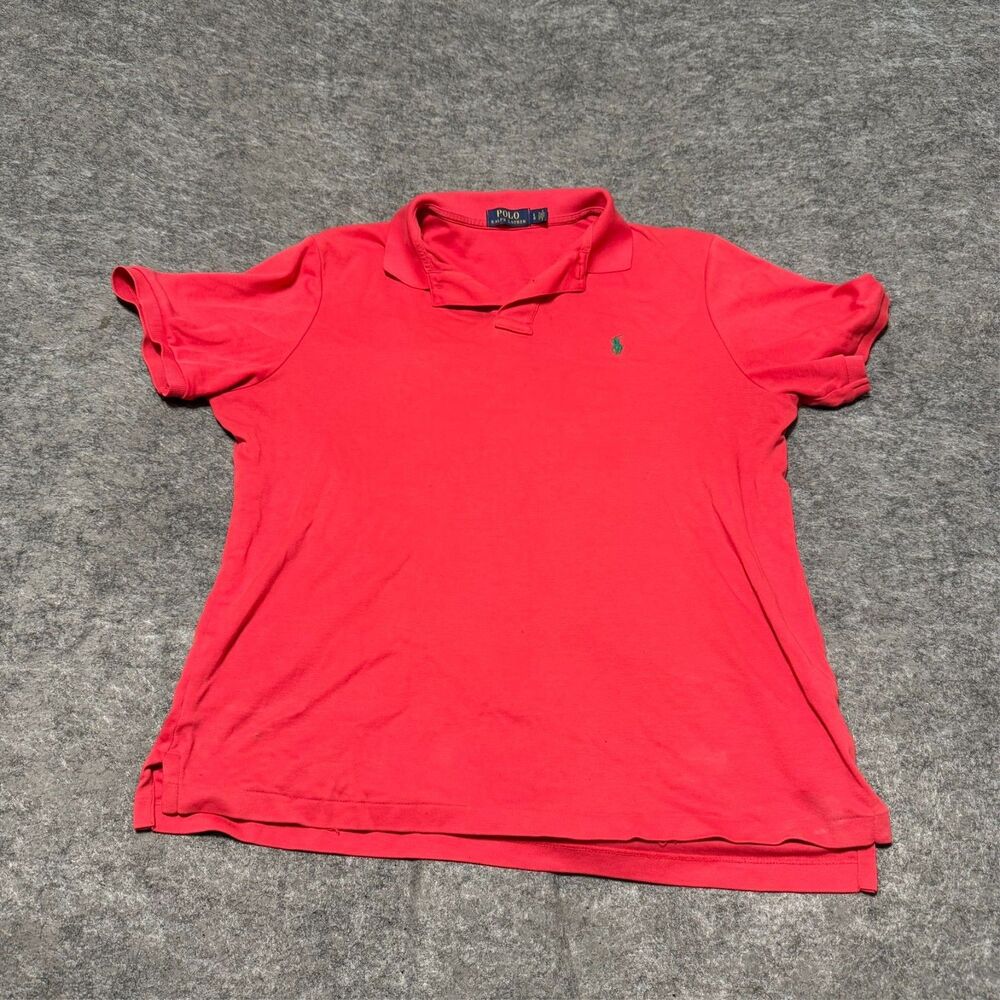 Polo Ralph Lauren Mens Shirt Size L Bright Red Short Sleeve Embroidered